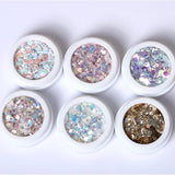Nail Art - Sequin Multi Color Pack of 6