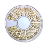 White pearls with Gold Contour