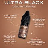 ULTRA BLACK LIQUID LASH & BROW TINT WITH KERATIN FOR LONG-LASTING COLOR